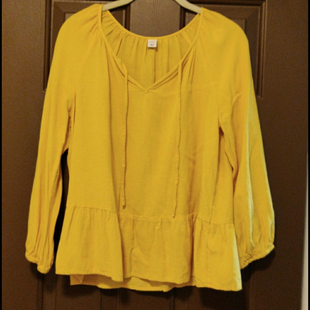 Yellow flowy blouse